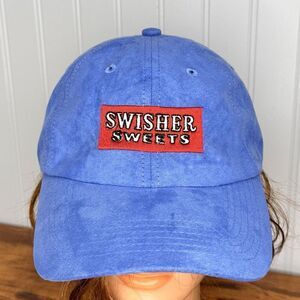 Swisher Sweets Strata Mfg Faux Micro Suede Mfg Hat Cap Blue Embroidered RARE